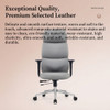 Levi Leather Ergonomic Chair Singapore — Orange-Brown Leather Front View, Dimensions