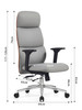 Levi Leather Ergonomic Chair Singapore — Light Grey Leather Side Profile, 3-Position Tilt & Sliding Mechanism