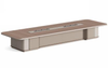 Front view of Adeline Executive Desk with E0-grade particle board, password lock drawer, and melamine finish.