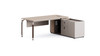 Agatha Manager Table with dual storage side cabinet and password lock.
