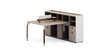 Agatha Manager Table Singapore featuring floating desktop design and Eucalyptus wood grain.