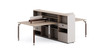 Side view of Agatha Manager Table featuring floating desktop design and smooth cable management.