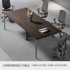 Close-up of Alberta Executive Desk Singapore high-quality hardware door hinge and PUR edge banding.