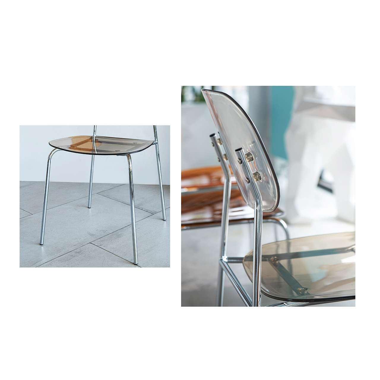 Sylvia Acrylic Transparent Dining Chair Modern Style (4 Pieces)