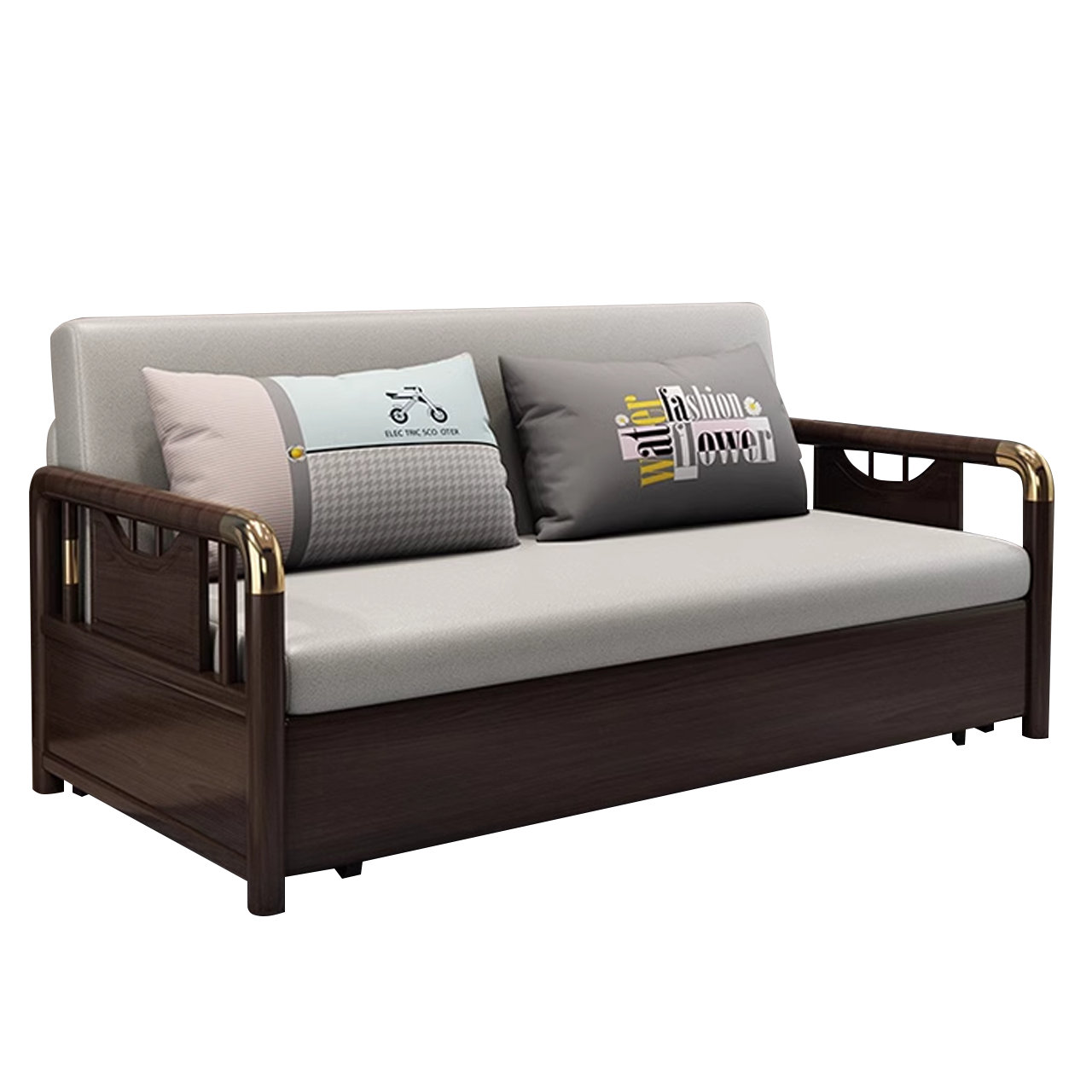 Mia Wooden Sofa Bed with Storage Modern Style