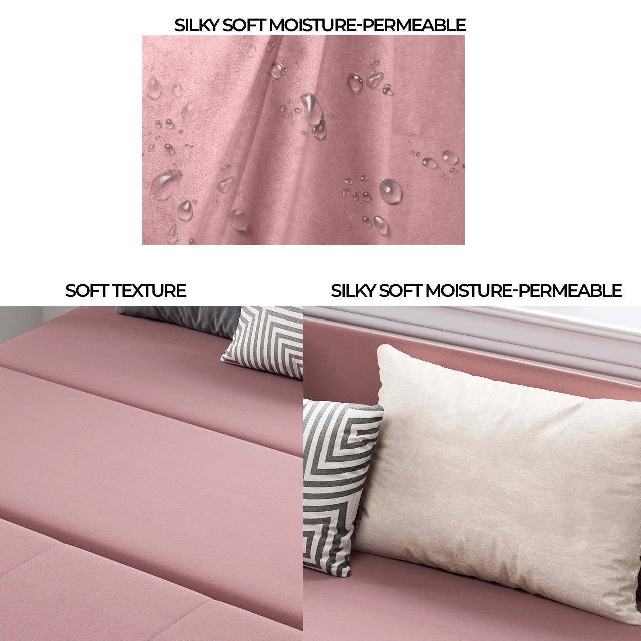 Mia Metal Frame Armless Sofa Bed with Storage Modern Style