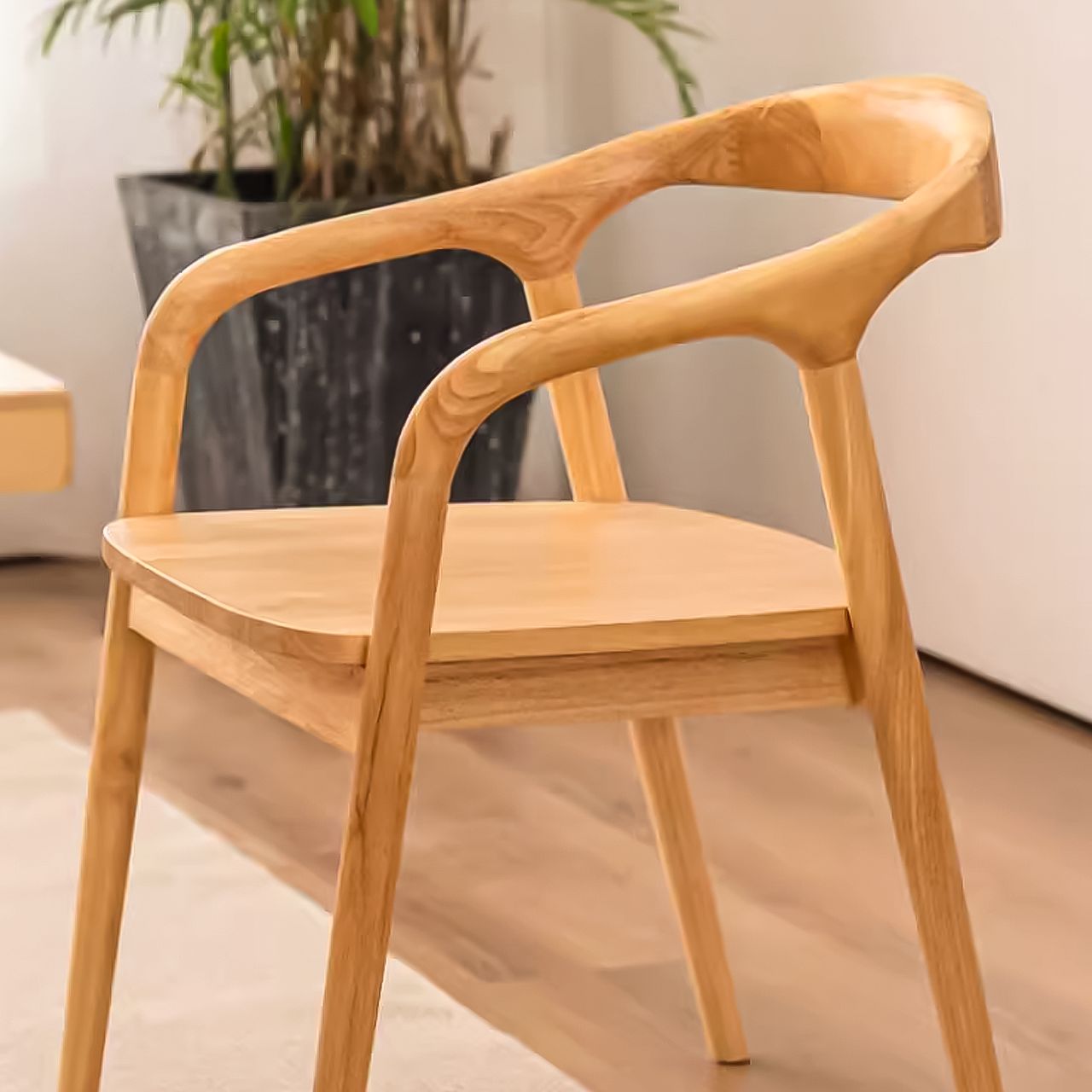 Lumi Wooden Dining Chair with Armrest Chair Modern Style (4 Pieces)