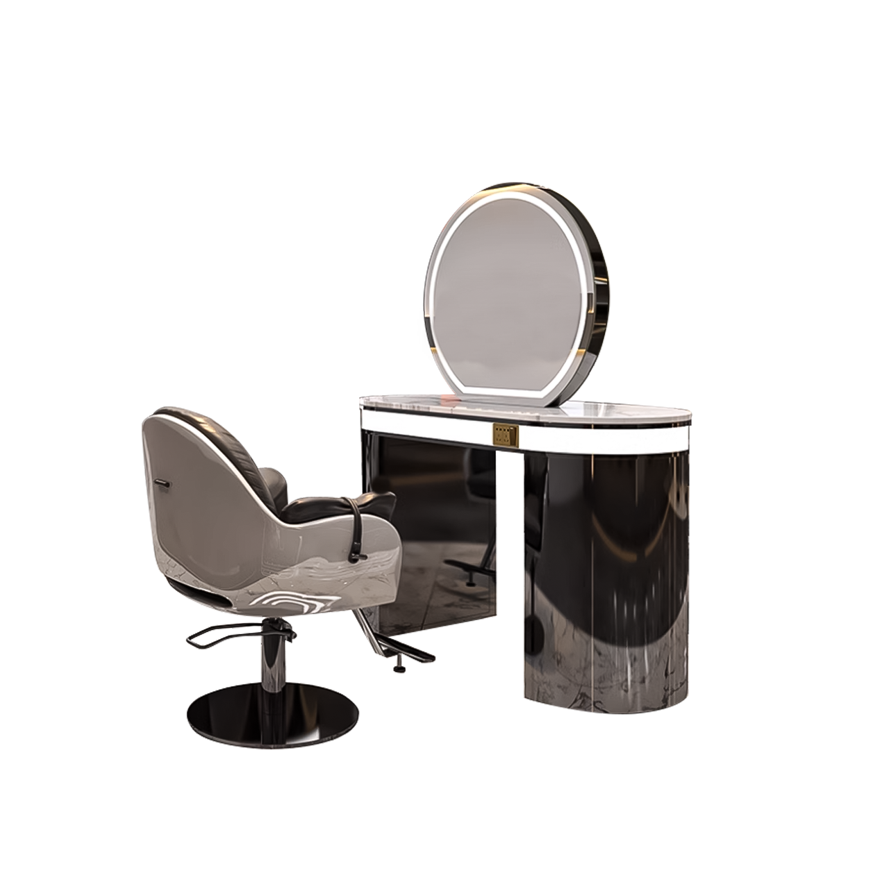 Mysig Steel Dressing Table with Marble Top Finish