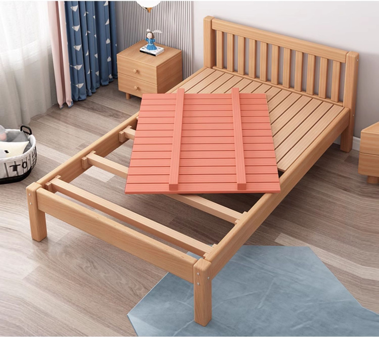 Scott Solid Wood Single Bed Frame Modern Style