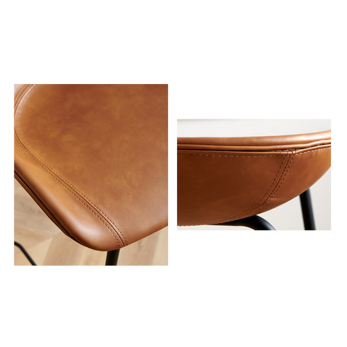 Clark Leather Bar Stool Detailed Image