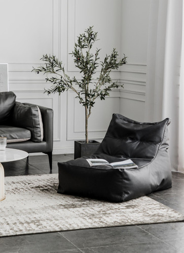 Aubrie PU Leather Bean Bag With Footrest Image 2