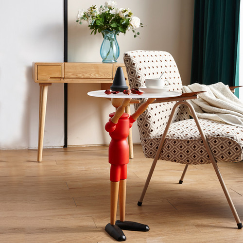 Pinocchio Beech Wood Side Table Singapore — Room Setting