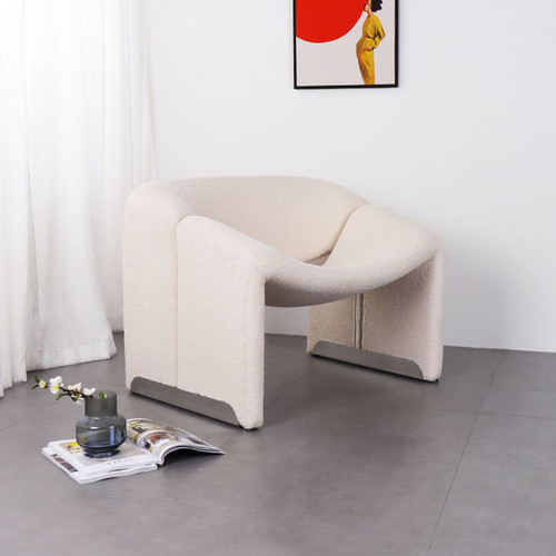 Treena Flannel Lounge Chair side view 1