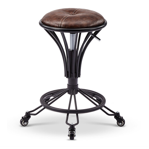 Torrey Leather Stool Singapore — Side View
