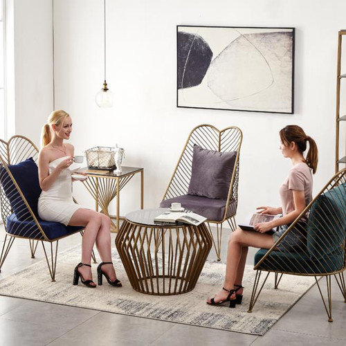 Shayla Flannel Fabric Armchair in home setting — Singapore