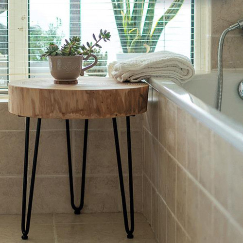 Pine Wood Side Table Singapore — Room Setting