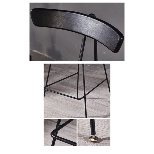 Eden Leather Bar Stool Nordic Style Detailed Image