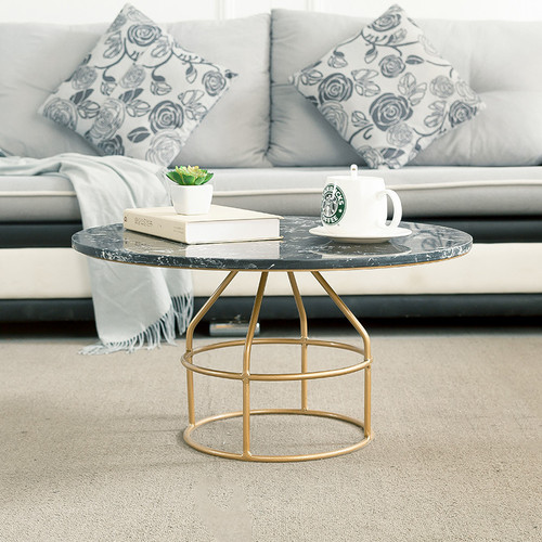 KNOTTR Modern Metal Coffee Table - Side View in a Living Room