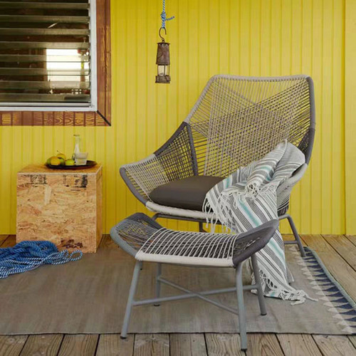 PE Rattan Metal Leisure Chair Coffee Table for Modern and Nordic