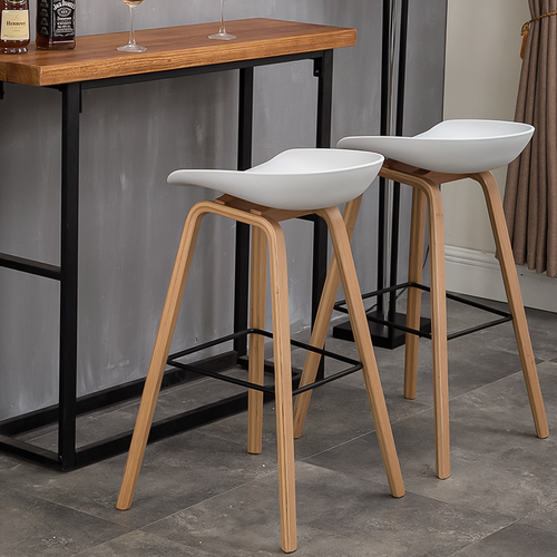 Edith Wooden Bar Stool in Dining Room Scenario Image B
