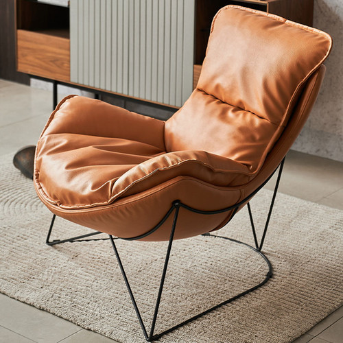 Murphy Leather Lounge Chair side view 1
