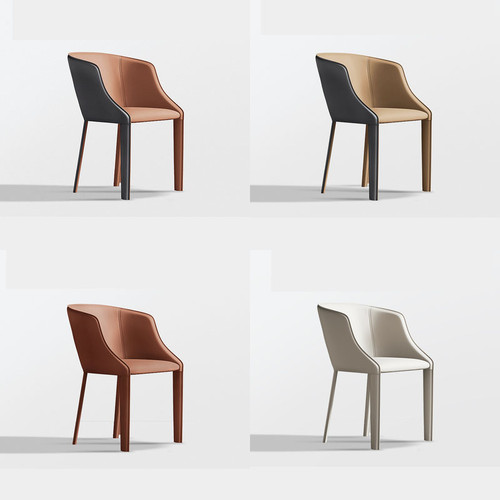 Mirro, Saddle Leather Dining Chair for Modern and Italian