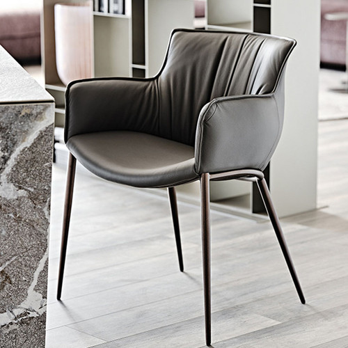 Balthazar Leather Armchair leather Beige | Free Islandwide Delivery | Linear Furnishings Singapore