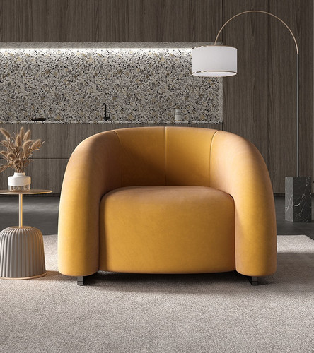 Mellow Flannel Fabric Sofa Chair in home setting — Singapore