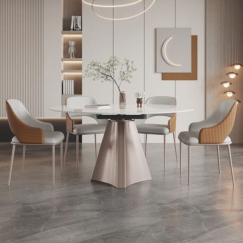 Microfiber Leather Metal Dining Chair for Modern and Italian