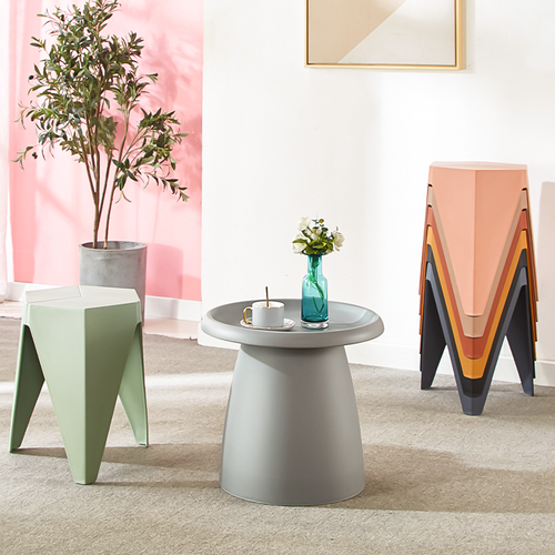 Karyna Stackable Stool Singapore | 9 Colour Options in Living Room Setting