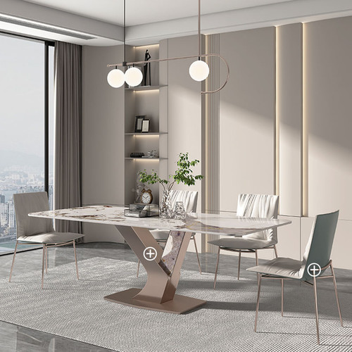Varese , Microfiber Leather Stainless Steel Sponge Dining Chair for Italian