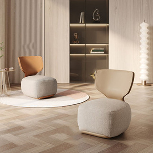 Luciana Leather Lounge Chair side view 1