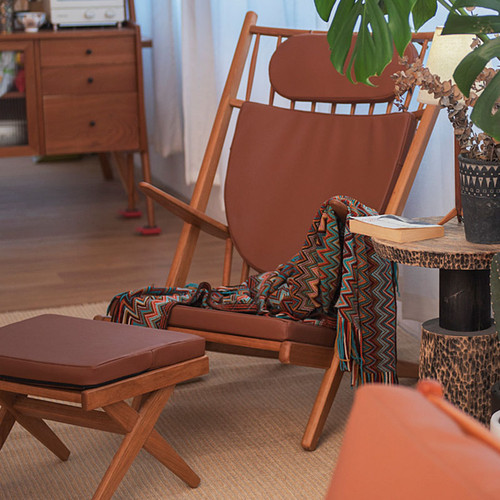 Ezra Leather Lounge Chair Singapore — Room Setting