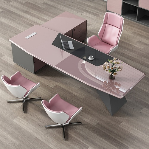 Hugo lacquer executive desk detail Singapore — eco lacquer paint quality PVC edge sealing female CEO director table