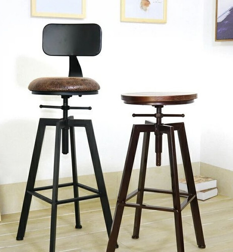 Smith Leather Seat Swivel Bar Stool | Bar Stool Singapore | Free Delivery & Assembly