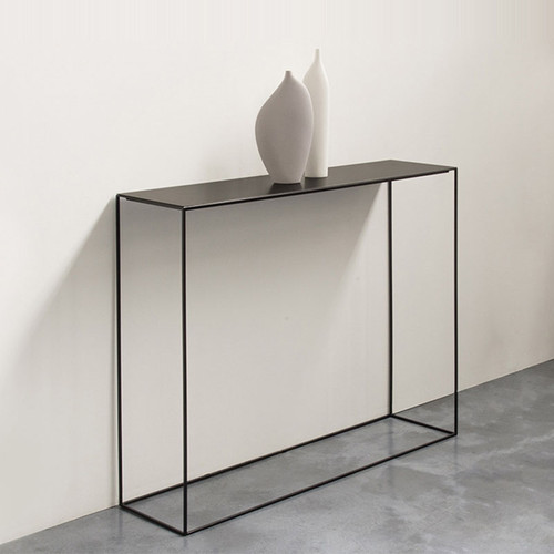 Vinn Metallic Slim-Type Console Table | Metal Table Singapore | Linear Furnishings