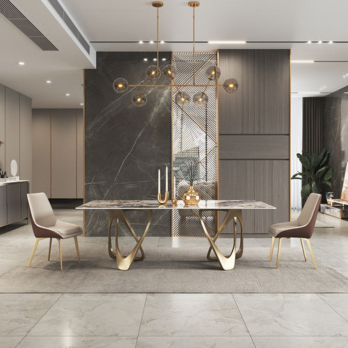 Cassius Marble Dining Table Front View