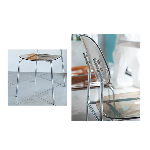Sylvia Acrylic Transparent Dining Chair Detailed Image