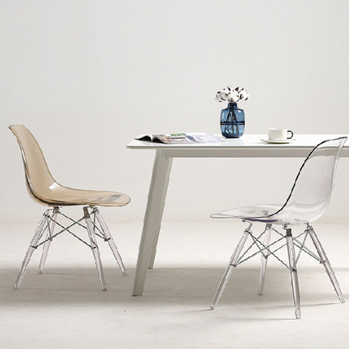 Eames Acrylic Transparent Seating Backrest  Chair  For Nordic Design