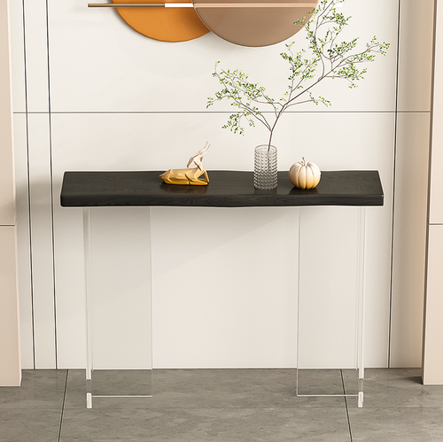 Linear Sintered Stone Console Table Modern Style in Living Room Scenario Image B