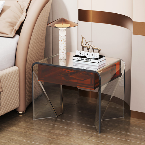 Kyra Acrylic Side Table With Drawers  Another View