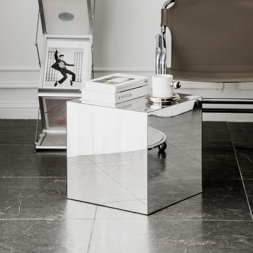 Buy Kyra Acrylic Cubic Mirror Side Table Singapore | Acrylic Quality Furniture