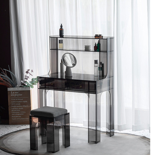Black - Kyra Dressing Table Piano Shape Acrylic of Nordic