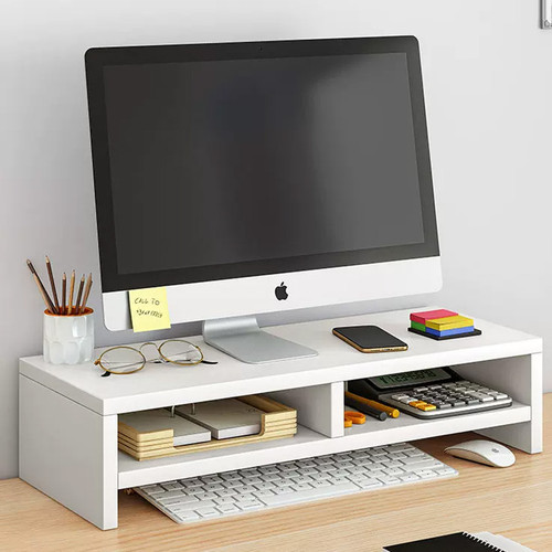 Isabel Wooden Computer Stands Modern Style - White