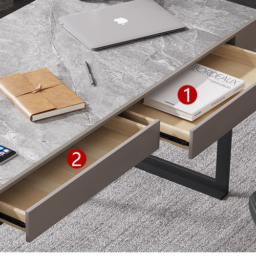 Magni Sintered Stone Office Desk Minimalist of Nordic Style - Detail