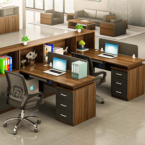 Halvor Wooden Workstation with Storage office workstation side view 1
