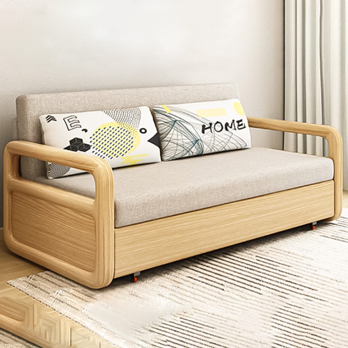 May Wooden Folding Sofa Bed Modern Style in Living Room Setting Scenario Image