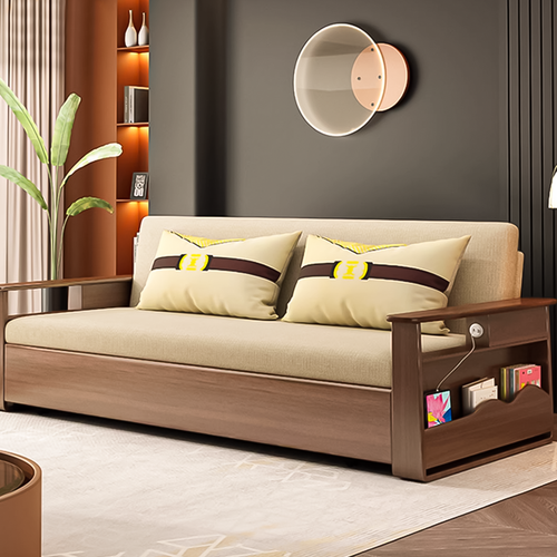 Koi Linen Sofa Bed with Storage in Living Room Scenario Image B