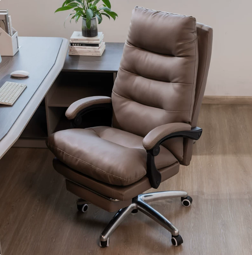 Sigurd Leather Reclining Office Chair Singapore Classic Brown Business Model | Corporate Manager Daily Office Seating