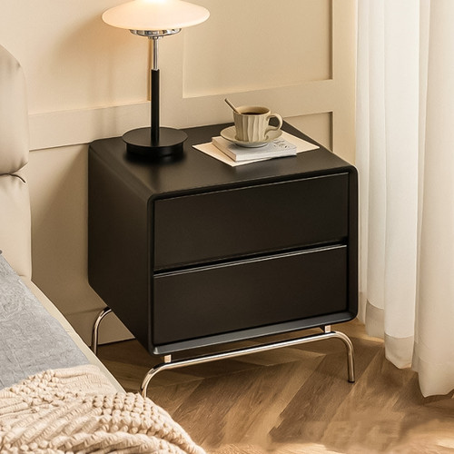 Maja Wooden Bedside Table Modern Style in Bedroom Setting Scenario Image B